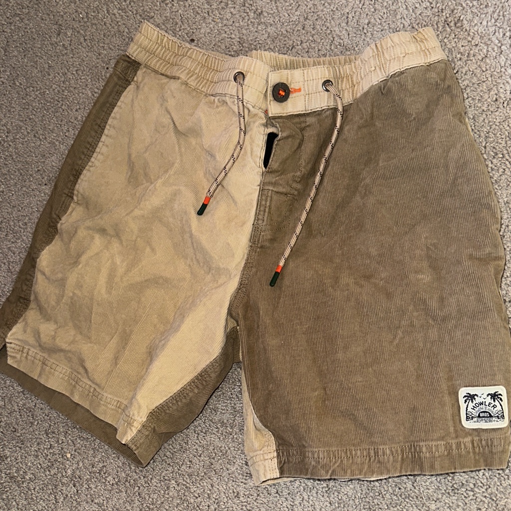 Howler Bros Two Tone Muti Color Brown Tan Cordury Shorts